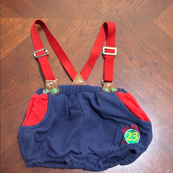 Vintage Kids Navy and Red Bodysuit 0-3 mo - Picture 1 of 7